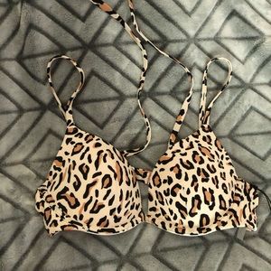 Leopard bikini top